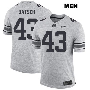 Men's NCAA Ohio State Buckeyes Ryan Batsch #43 College Stitched Authentic Nike Gray Football Jersey FU20B52QB